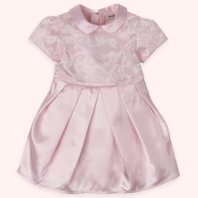 Lace Detailed Satin Dress-Pink-7-8 Yrs
