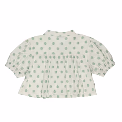 Polka Dot Crop Shirt-Ecru-11-12 Yrs