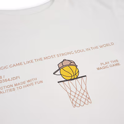 Printed Detailed T-Shirt-Ecru-1.5-2 Yrs