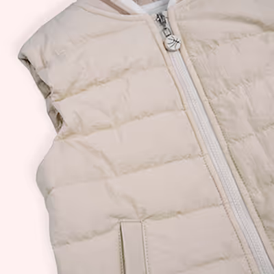 Zippered Micro Vest-Beige-12-18 Mth