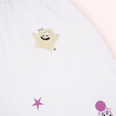 Patterned 2-Piece Tracksuit Set-White-9-10 Yrs
