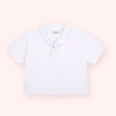 Crop Shirt-White-5-6 Yrs