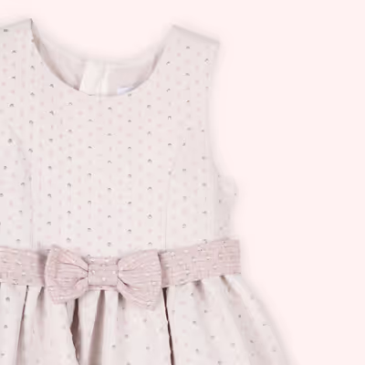 Sleeveless Party Dress-Pink-8-9 Yrs