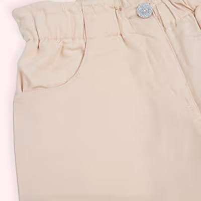 Elastic Waist Wide Leg Buttoned Trousers-Beige-1.5-2 Yrs