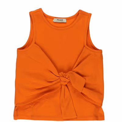 Bow Detailed Undershirt-Orange-9-10 Yrs