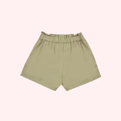 Shorts With Elastic Waistband&Button&Pocket-Khaki-2-3 Yrs