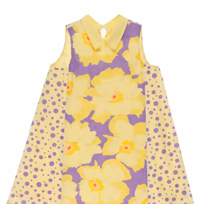 Patterned Dress-Yellow-11-12 Yrs