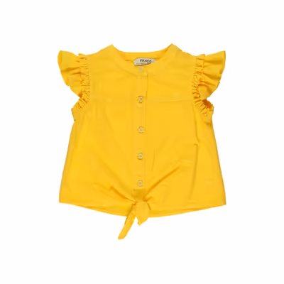 Shirt With Waist Tie-Yellow-1,5-2 Yrs
