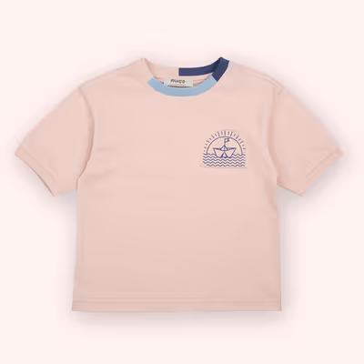 Short Sleeve T-Shirt-Pink-4-5 Yrs