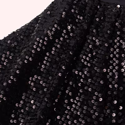 Sequined Flounce Skirt-Black-1.5-2 Yrs