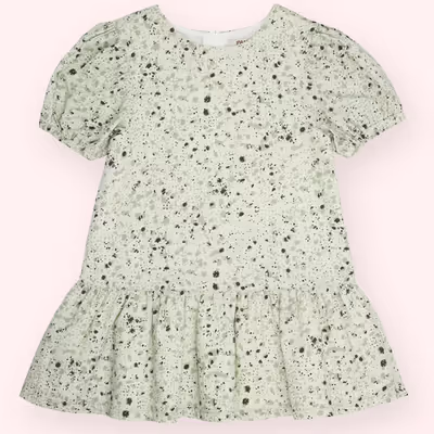 Patterned Dress-Green-4-5 Yrs