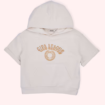 Hooded Short Sleeve Embroidered Pocket Sweatshirt 2511GK08002