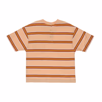Striped Short Sleeve T-Shirt-Salmon-12-18 Month