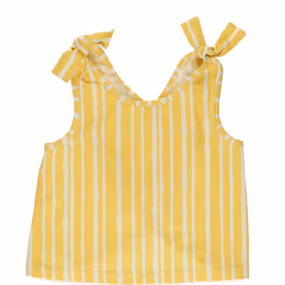 Undershirt With Tied Suspenders-Yellow-7-8 Yrs