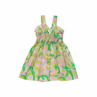 Ruffle Strappy Dress-Green-10-11Yrs
