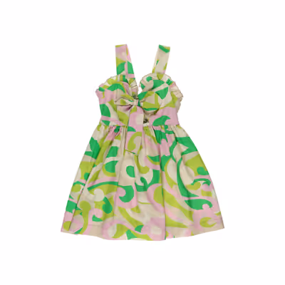 Ruffle Strappy Dress-Green-10-11Yrs