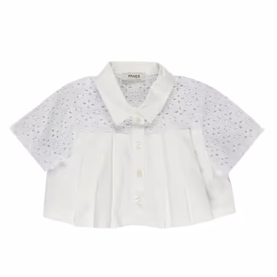 Crop Shirt-White-11-12 Yrs