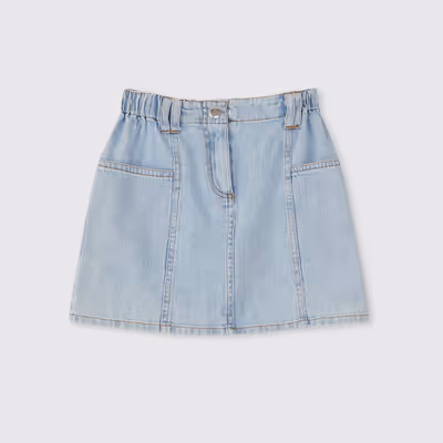 Denim Skirt-Blue-5-6 YRS