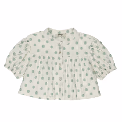 Polka Dot Crop Shirt-Ecru-11-12 Yrs