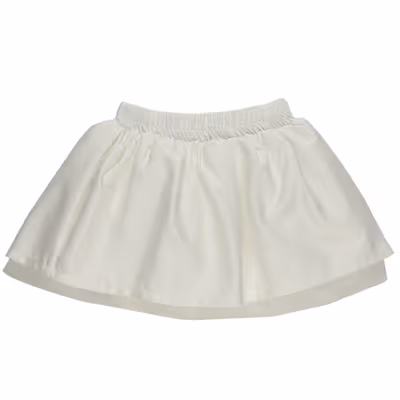 Elastic Waist Tulle Detailed Skirt-Ecru-1,5-2 Yrs