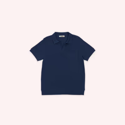 Short Sleeve Polo Neck T-Shirt-Navy-7-8 Yrs