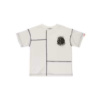 T-Shirt With Stitching Details-White-13-14 Yrs
