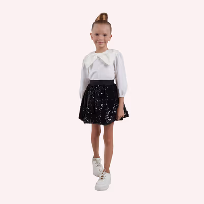 Long-Sleeved Blouse With Bow Tie 2421GK57014