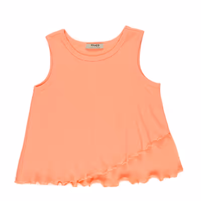 Asymmetric Cut Tank Top-Orange-11-12 Yrs