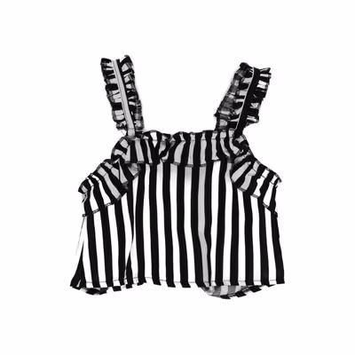 Striped Sleeveless Shirt-Black-10-11Yrs