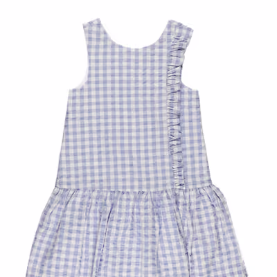 Ruffle Detailed Sleeveless Plaid Dress 2311GK26003