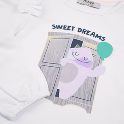 Printed Detailed Long Sleeve T-Shirt-White-2-3 Yrs
