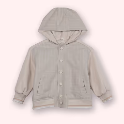 Striped Hooded Snap Button Sweatshirt 2511BB08008