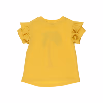 Printed Short Sleeve T-Shirt-Yellow-0-6 Mth