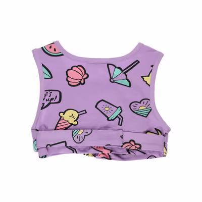 Patterned Crop Undershirt-Purple-10-11Yrs