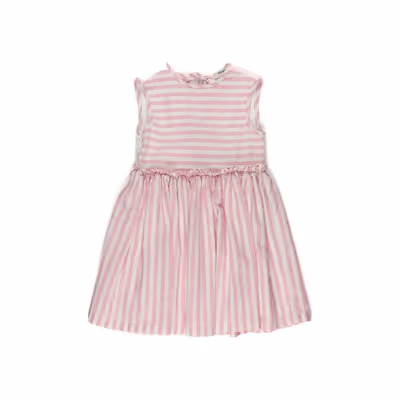 Dress with Lace Detail on the Back-Pink-10-11Yrs