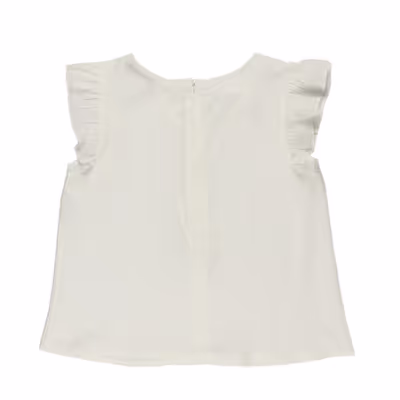 Blouse With Ruffled Sleeves-Ecru-11-12 Yrs