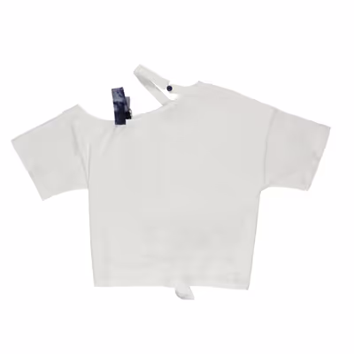 T-Shirt With Tape Detail-White-6-7 Yrs