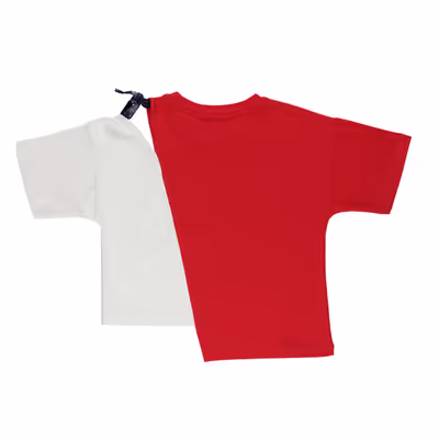 Asymmetric Cut T-Shirt-Red-11-12 Yrs