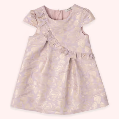Dress With Ruffle Detail-Lilac-5-6 Yrs