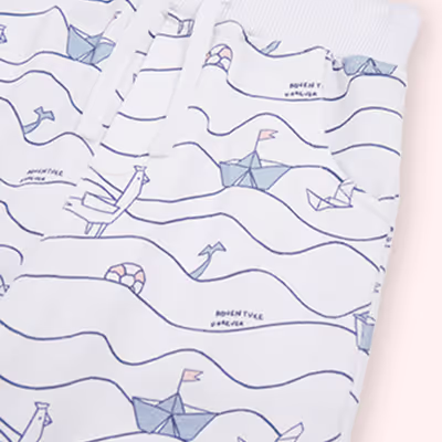 Printed Sweatpants-White-1.5-2 Yrs