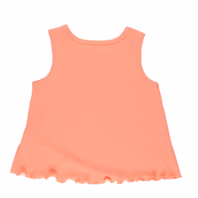 Asymmetric Cut Tank Top-Orange-11-12 Yrs