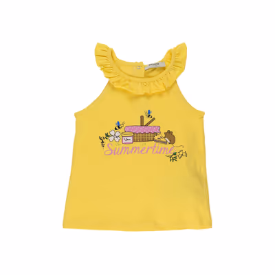 Printed Detailed Tank Top-Yellow-0-6 Month