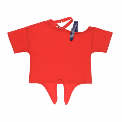 T-Shirt With Tape Detail-Red-13-14 Yrs
