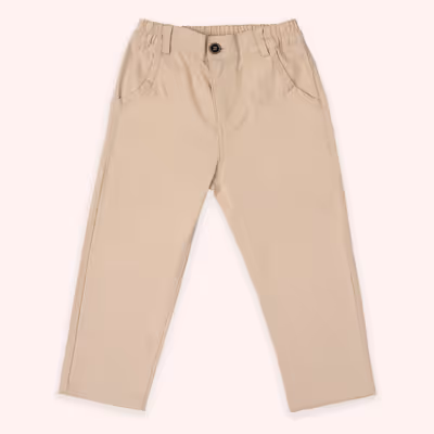 Pocket Trousers-Beige-6-7 Yrs