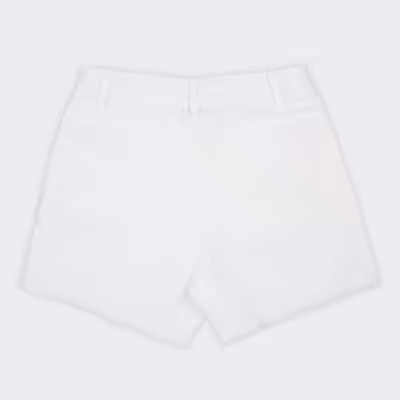 Buttoned Shorts-White-6-7 YRS