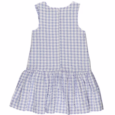 Ruffle Detailed Sleeveless Plaid Dress-Lilac-3-4 Yrs