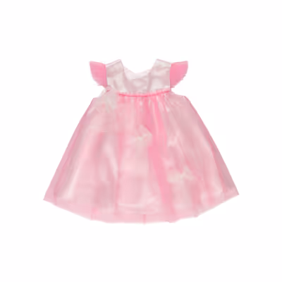 Tulle Dress With Gathered Detail-Pink-2-3 Yrs