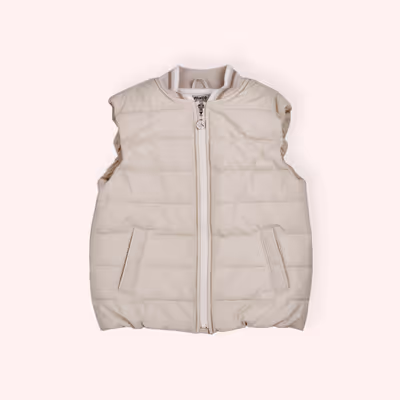 Zippered Zero Sleeve Micro Vest 2511BK23001