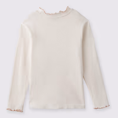 Long Sleeve T-shirt-Ecru-5-6 YRS