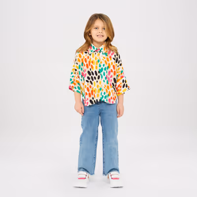 Buttoned Jeans-Navy-9-10 Yrs